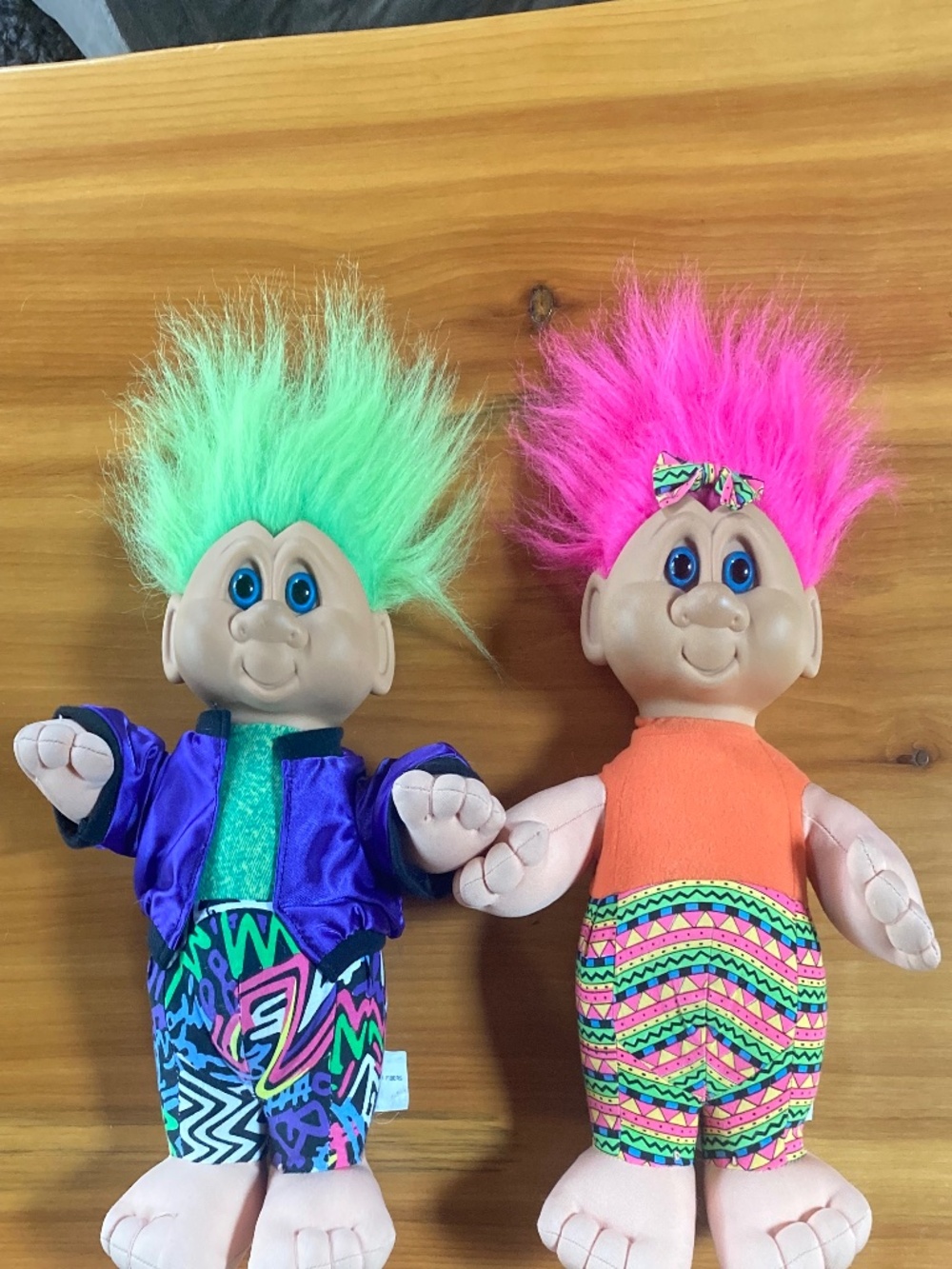 Pair: 1992 Ganz Vintage Large Plush Trolls.
